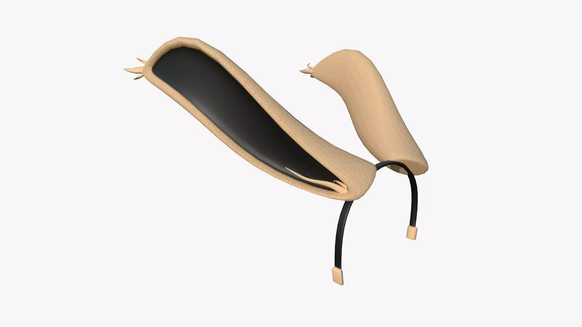 Furry Ears Tiara I04 Beige - Headband Character Design Low-poly 3D model_0