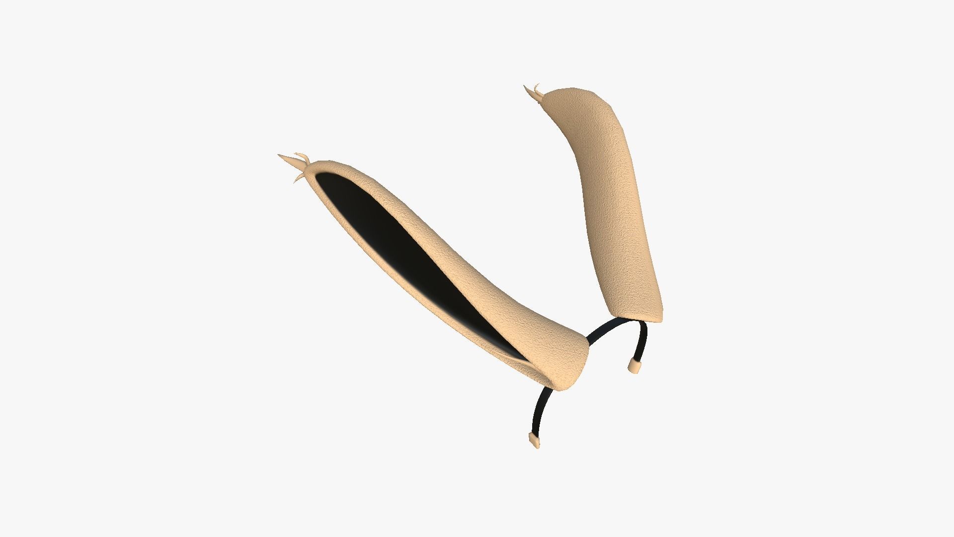 Furry Ears Tiara I04 Beige - Headband Character Design Low-poly 3D model_1