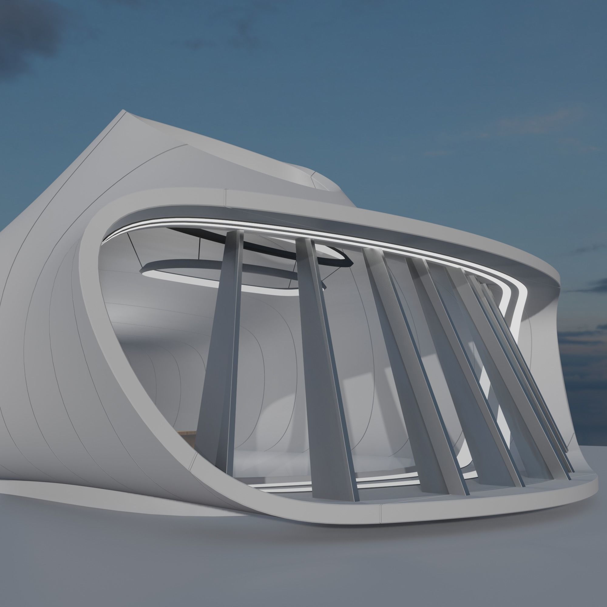 Sci fi interior 3D model_2