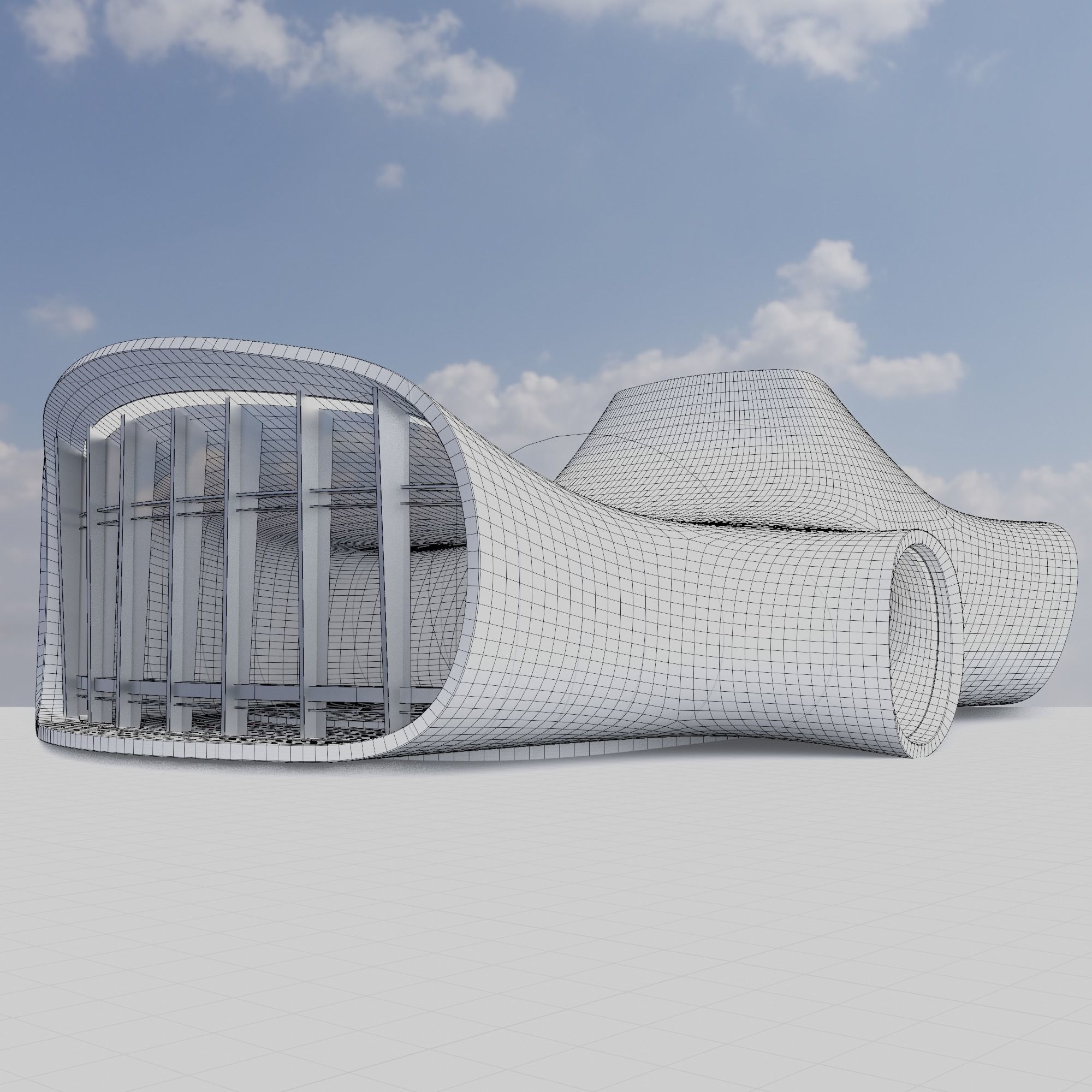 Sci fi interior 3D model_1