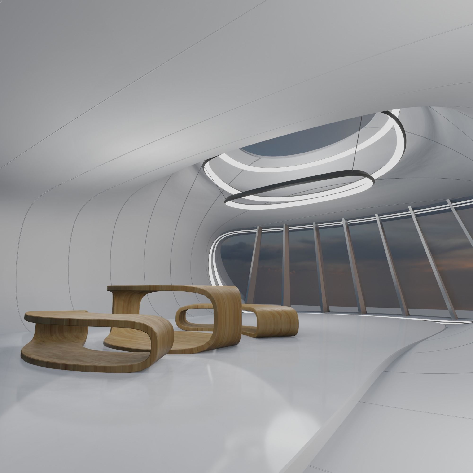 Sci fi interior 3D model_4