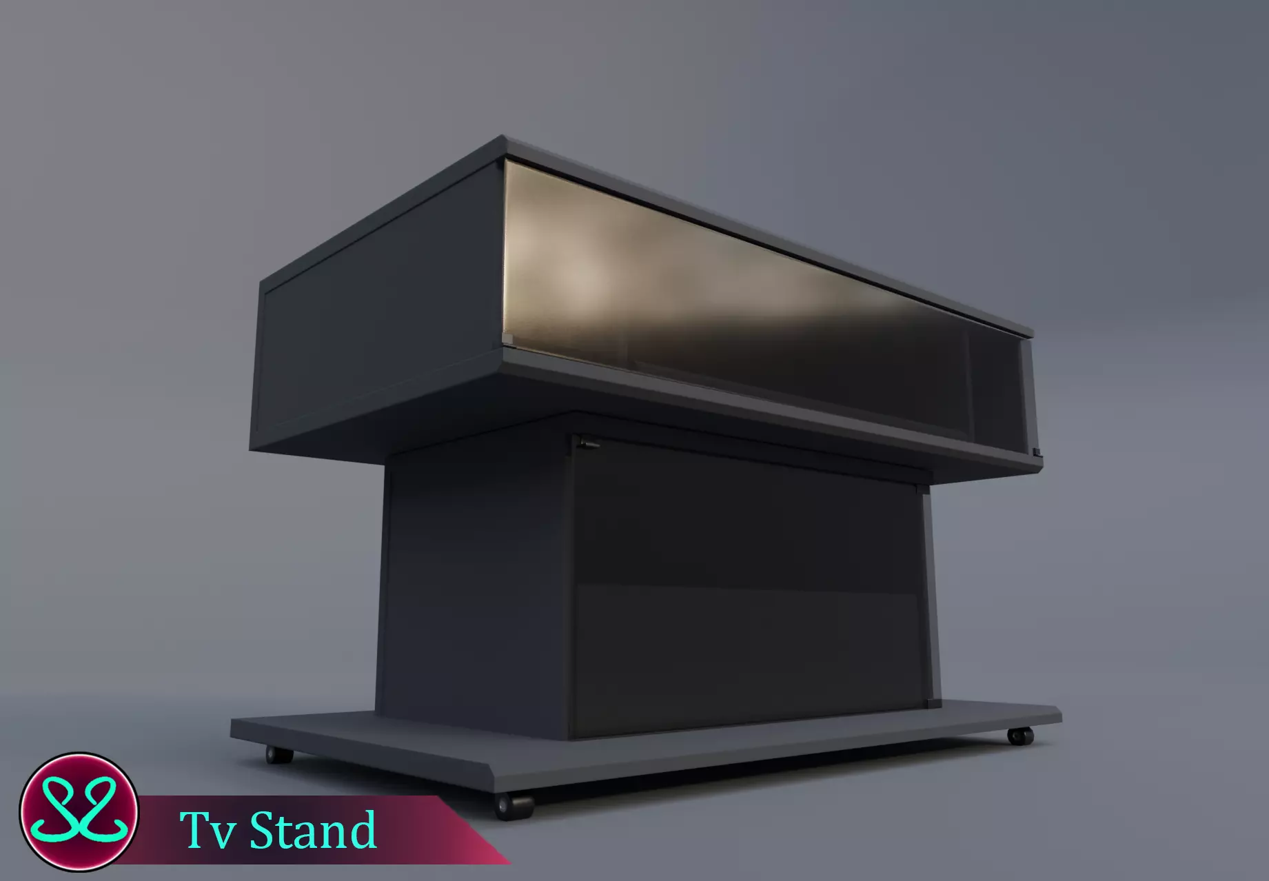Realistic Awesome Tv Stand Tv Consol Retro Free low-poly 3D model