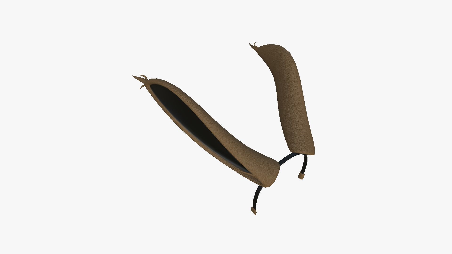 Furry Ears Tiara I05 Brown - Headband Character Design Low-poly 3D model_1