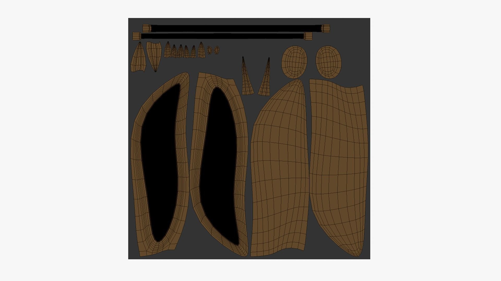 Furry Ears Tiara I05 Brown - Headband Character Design Low-poly 3D model_5