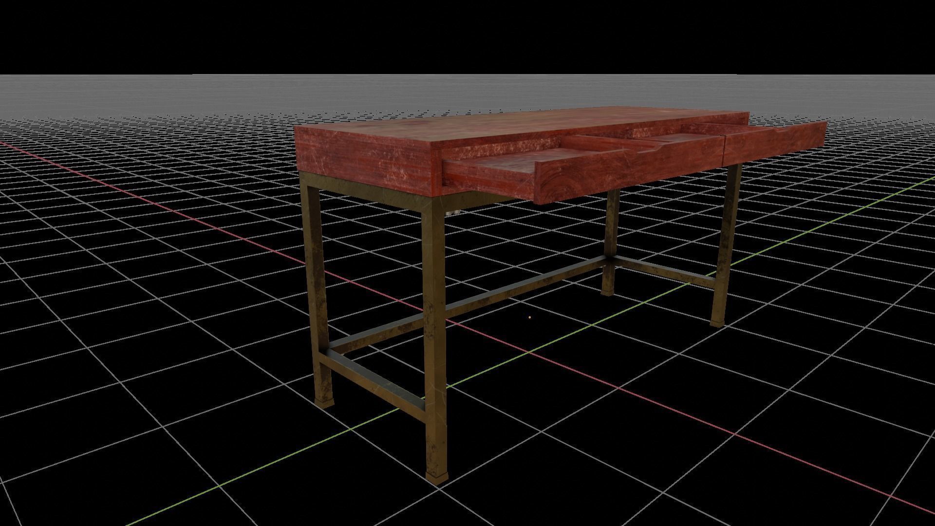 Desk Aerne-40 Low-poly 3D model_4