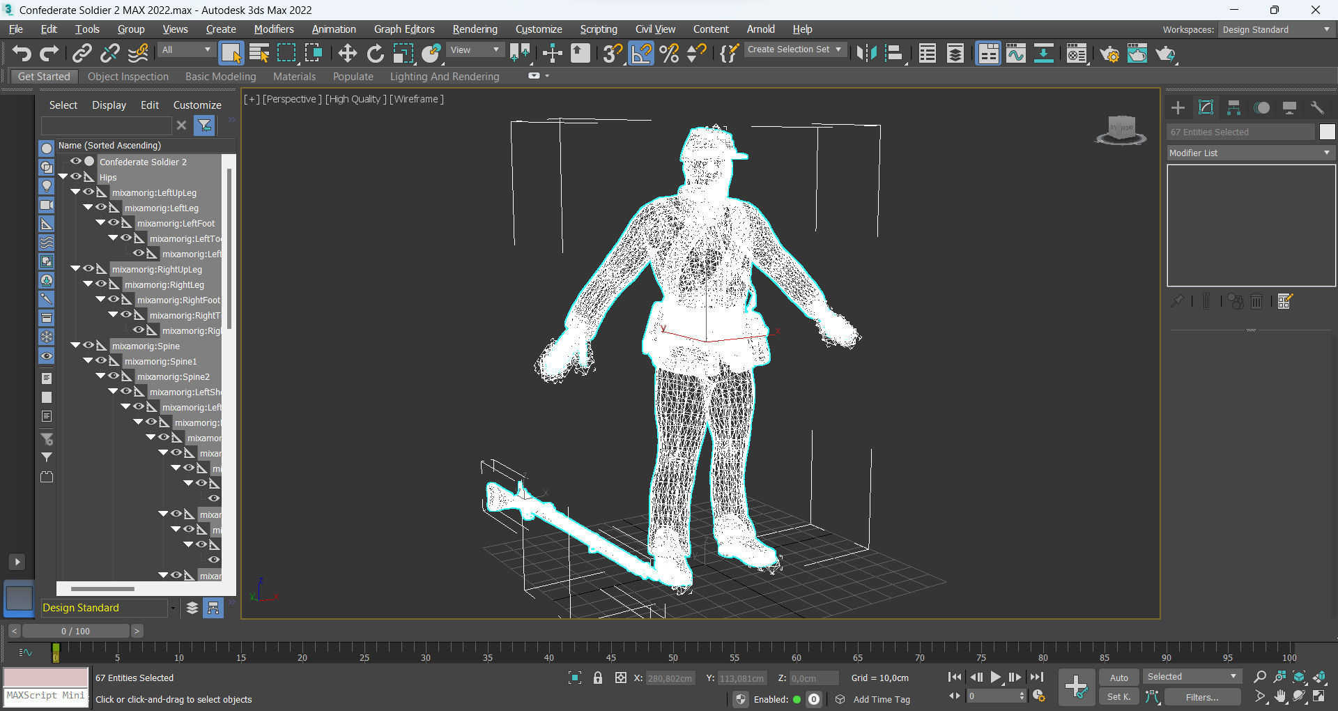 Confederate Soldier 2 Low-poly 3D model_14