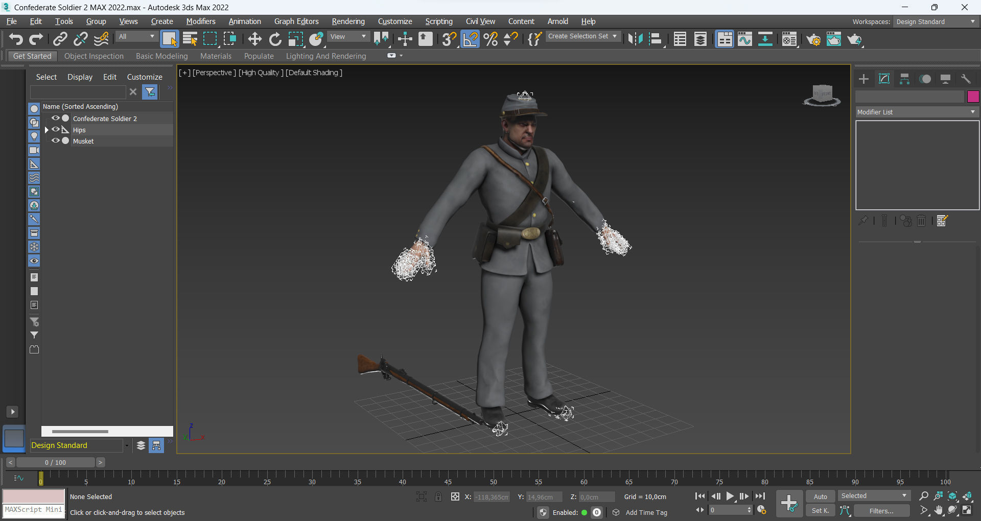 Confederate Soldier 2 Low-poly 3D model_13