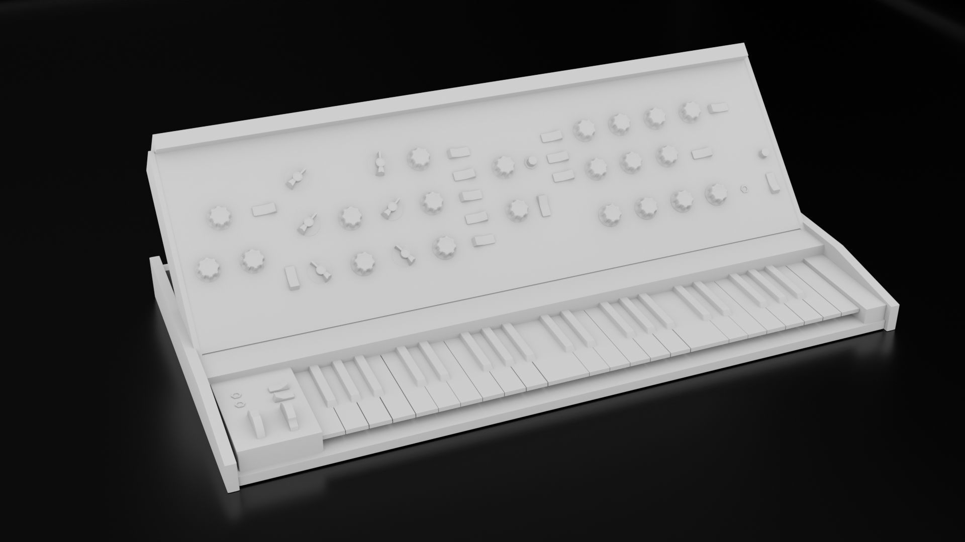 Vintage Mini Moog Synthesizer - 3D Model 3D model_7