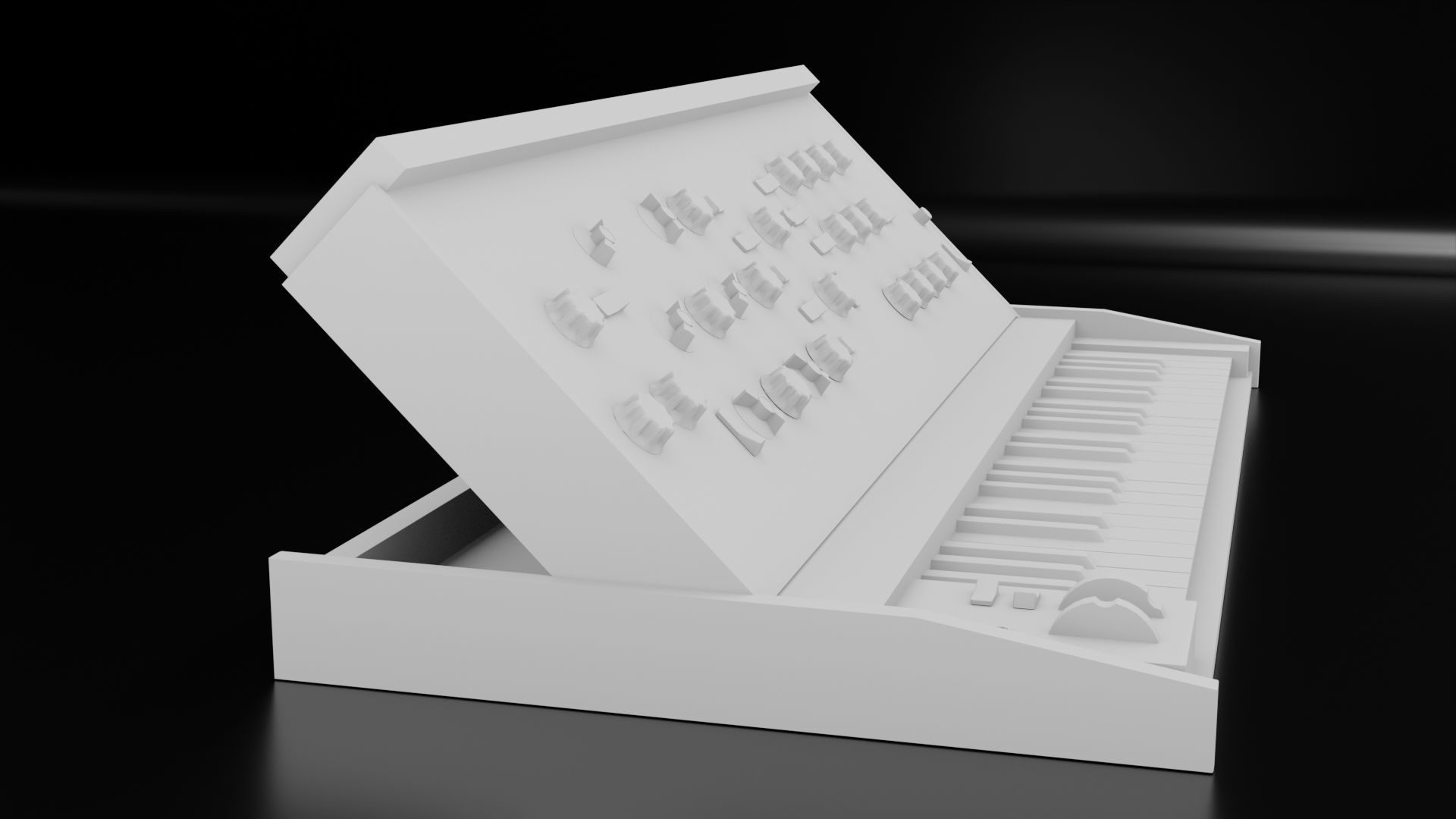 Vintage Mini Moog Synthesizer - 3D Model 3D model_6