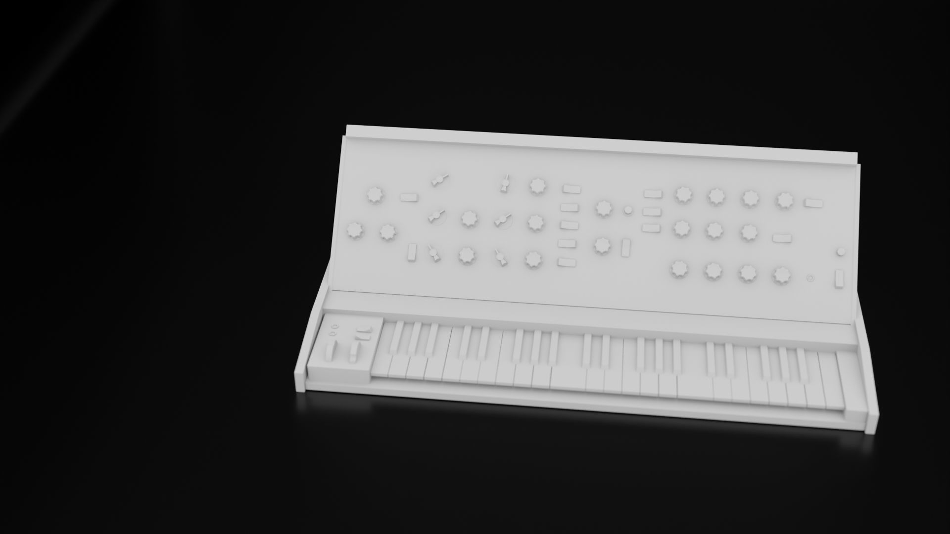 Vintage Mini Moog Synthesizer - 3D Model 3D model_5