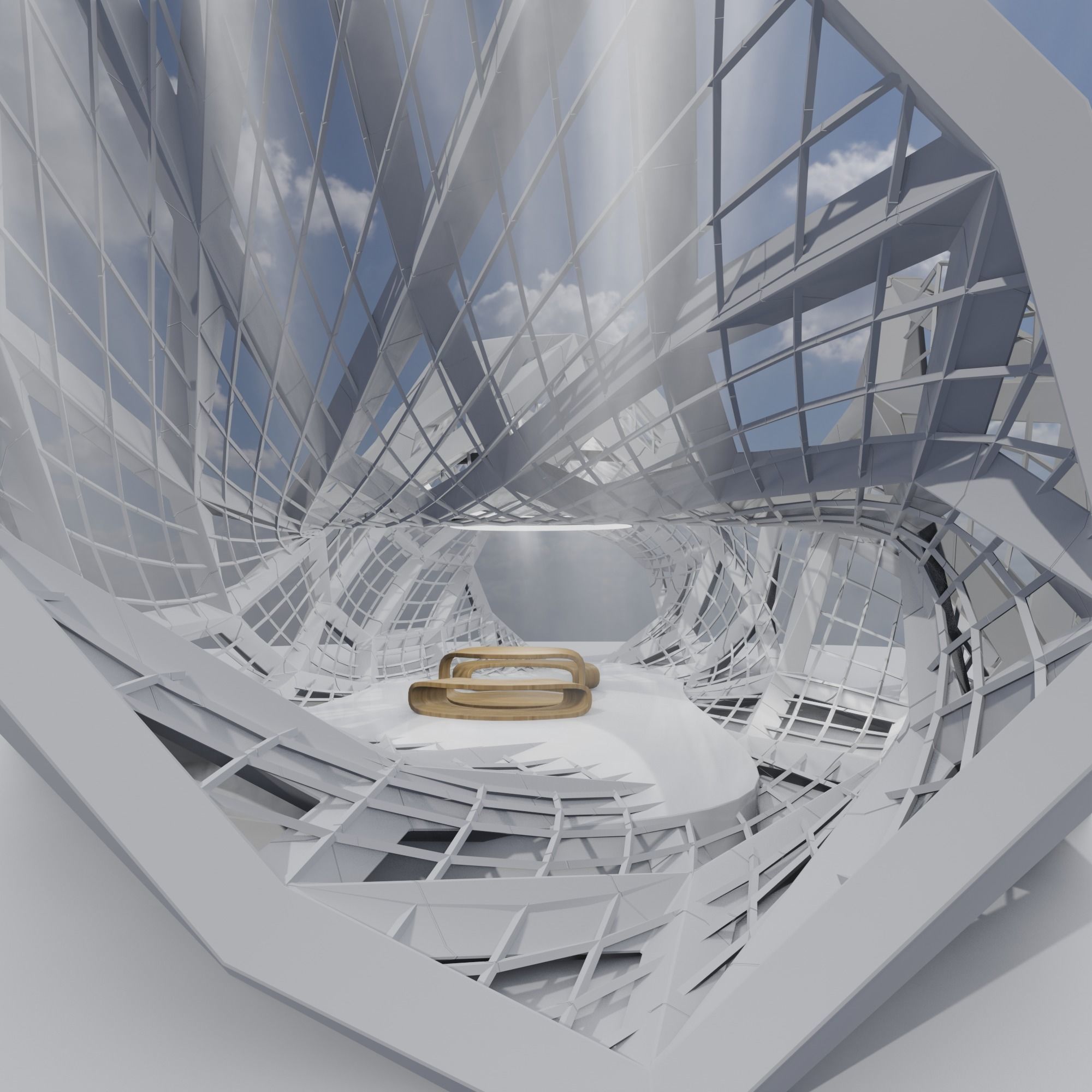 Sci fi interior loft 3D model_4