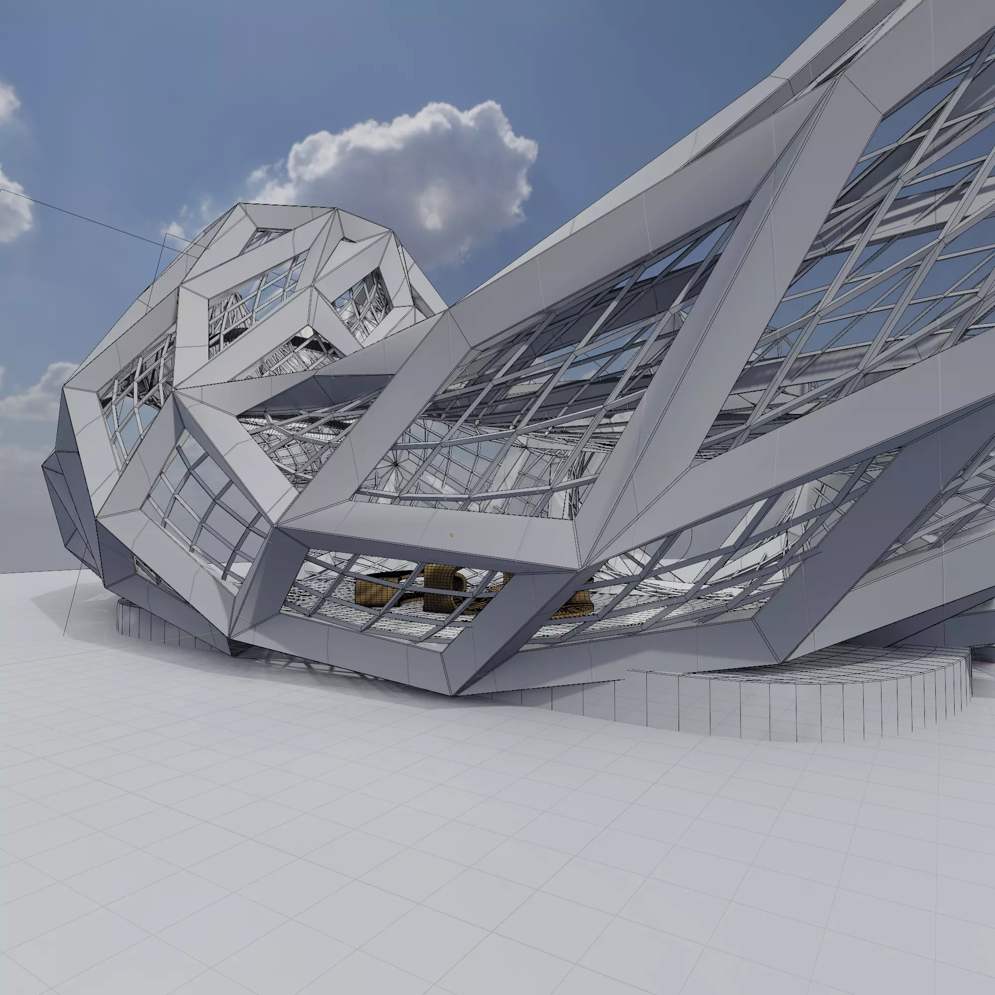 Sci fi interior loft 3D model_0