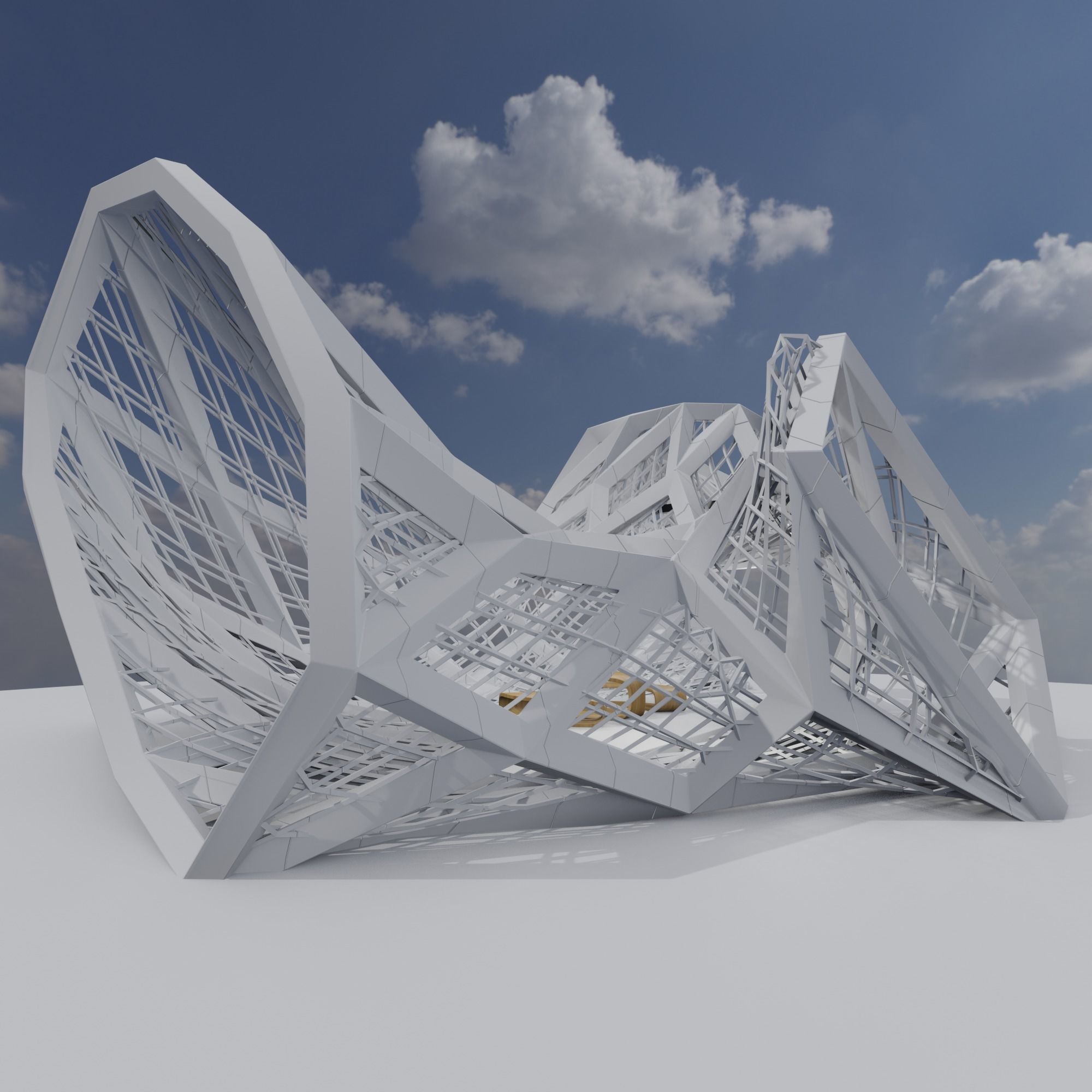 Sci fi interior loft 3D model_1