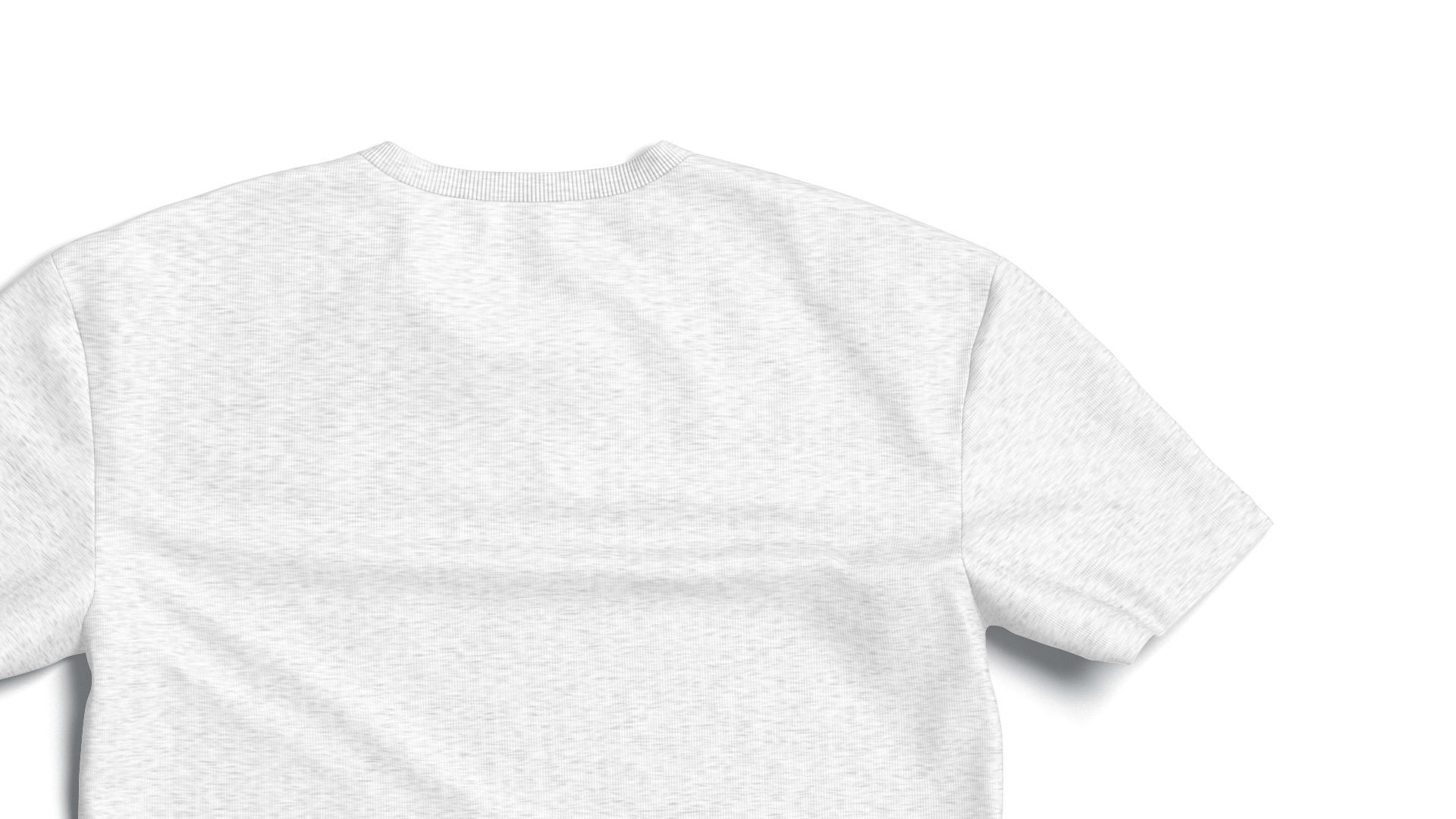 Flat Lay T-shirt front and back - wrinkled fabric tee-shirt Low-poly 3D model_4