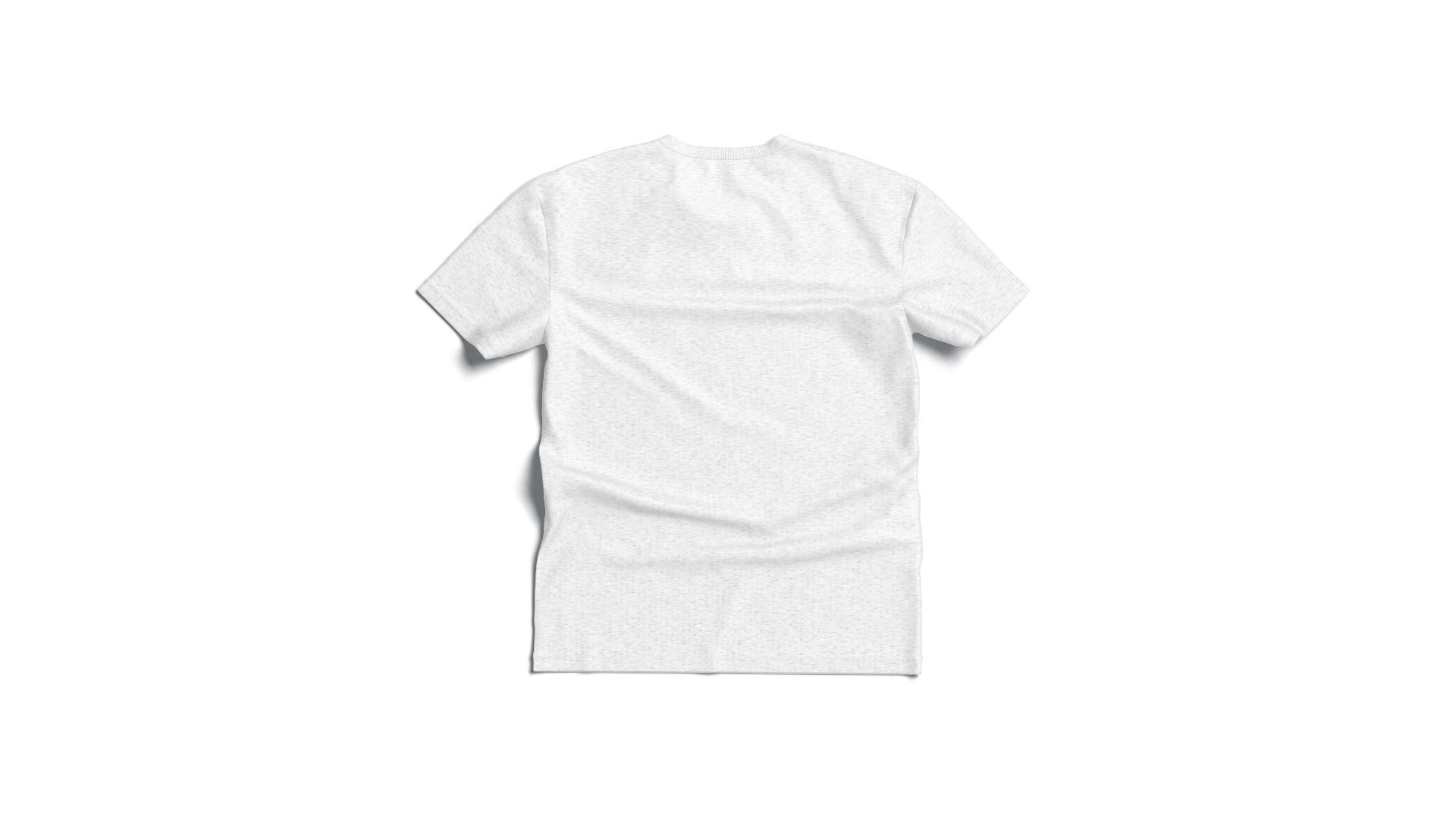 Flat Lay T-shirt front and back - wrinkled fabric tee-shirt Low-poly 3D model_2