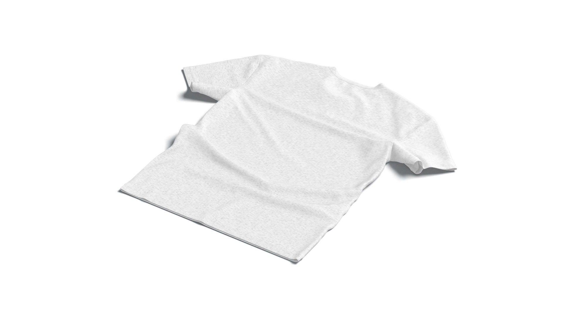 Flat Lay T-shirt front and back - wrinkled fabric tee-shirt Low-poly 3D model_3