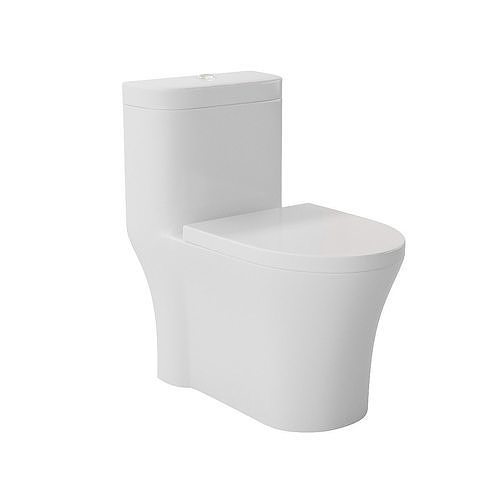 832 White Siphonic One Piece Toilet with Cupc Certificate 3D model