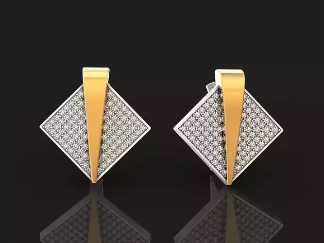 geometric Rhombus earrings with stones 905