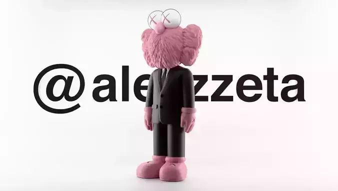 Kaws BFF Dior Textured Low-poly 3D model