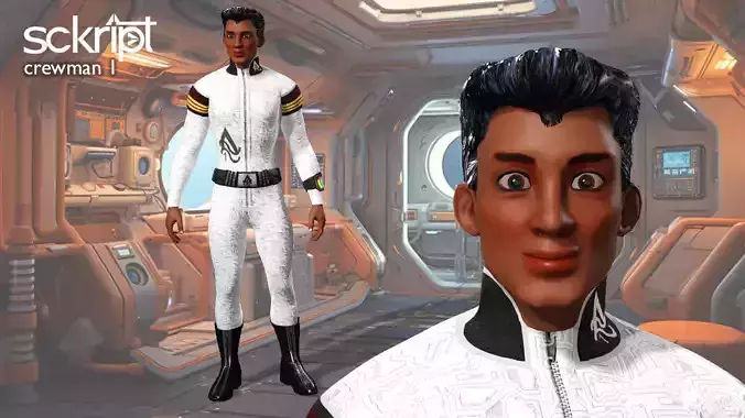 Argo Sci-fi Series Crew man 1 Low-poly 3D model