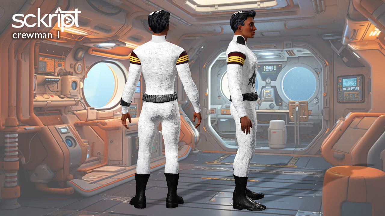 Argo Sci-fi Series Crew man 1 Low-poly 3D model_2