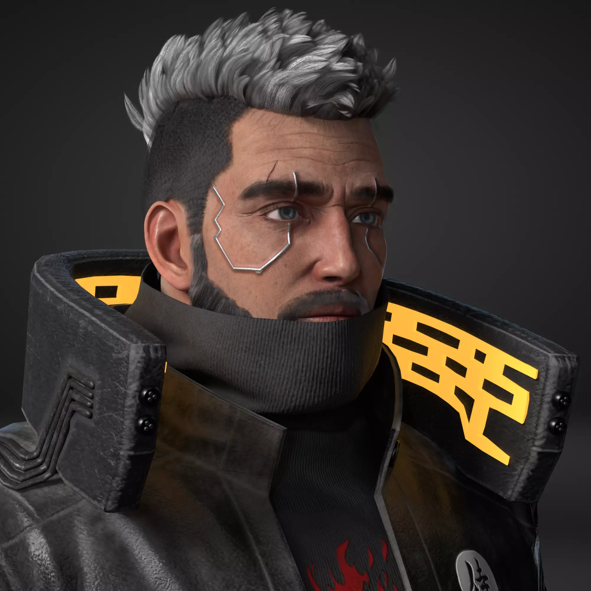 CyberPunk Guy Low-poly 3D model_0