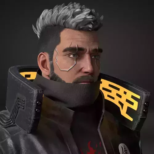 CyberPunk Guy Low-poly 3D model