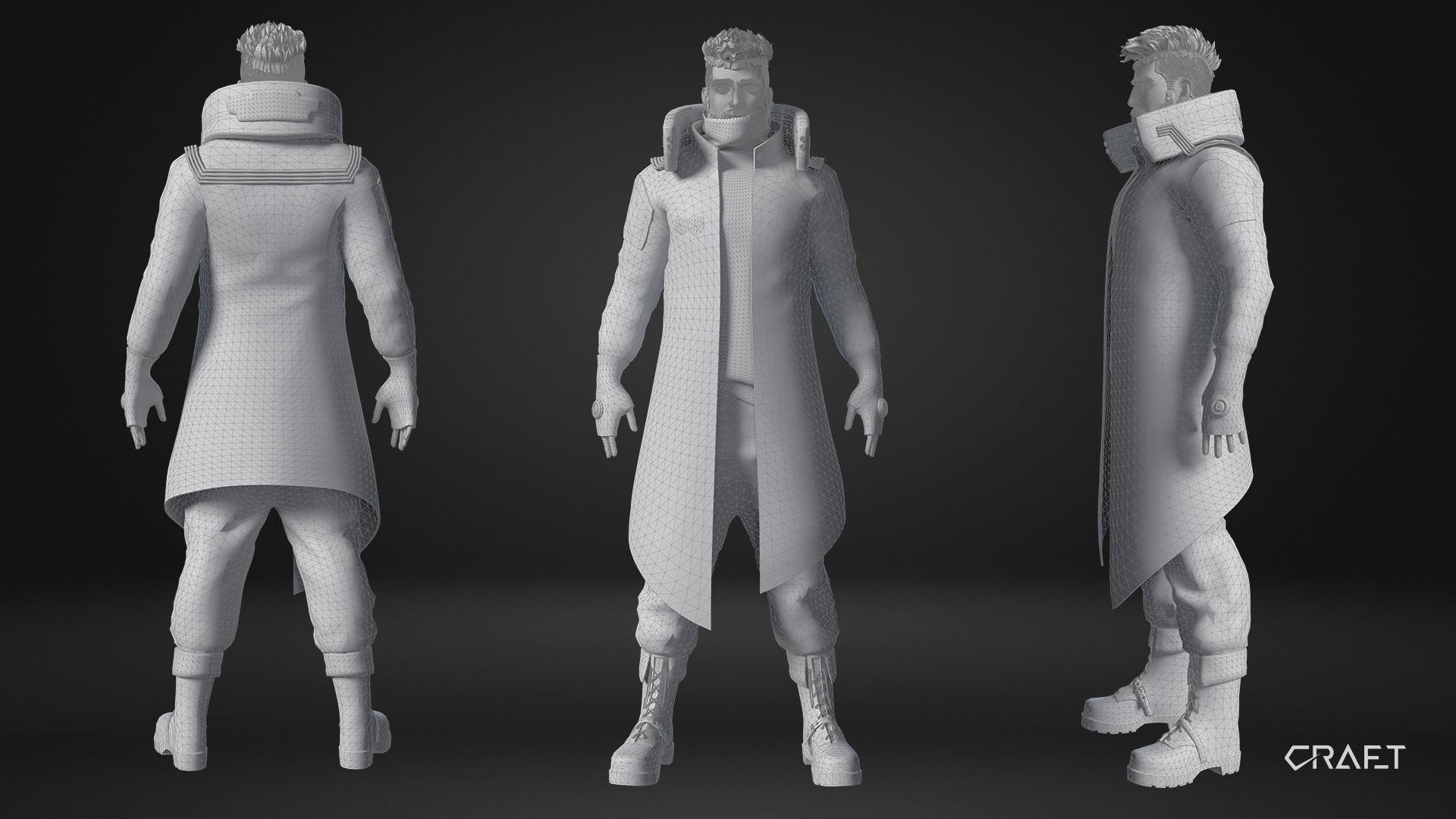 CyberPunk Guy Low-poly 3D model_3
