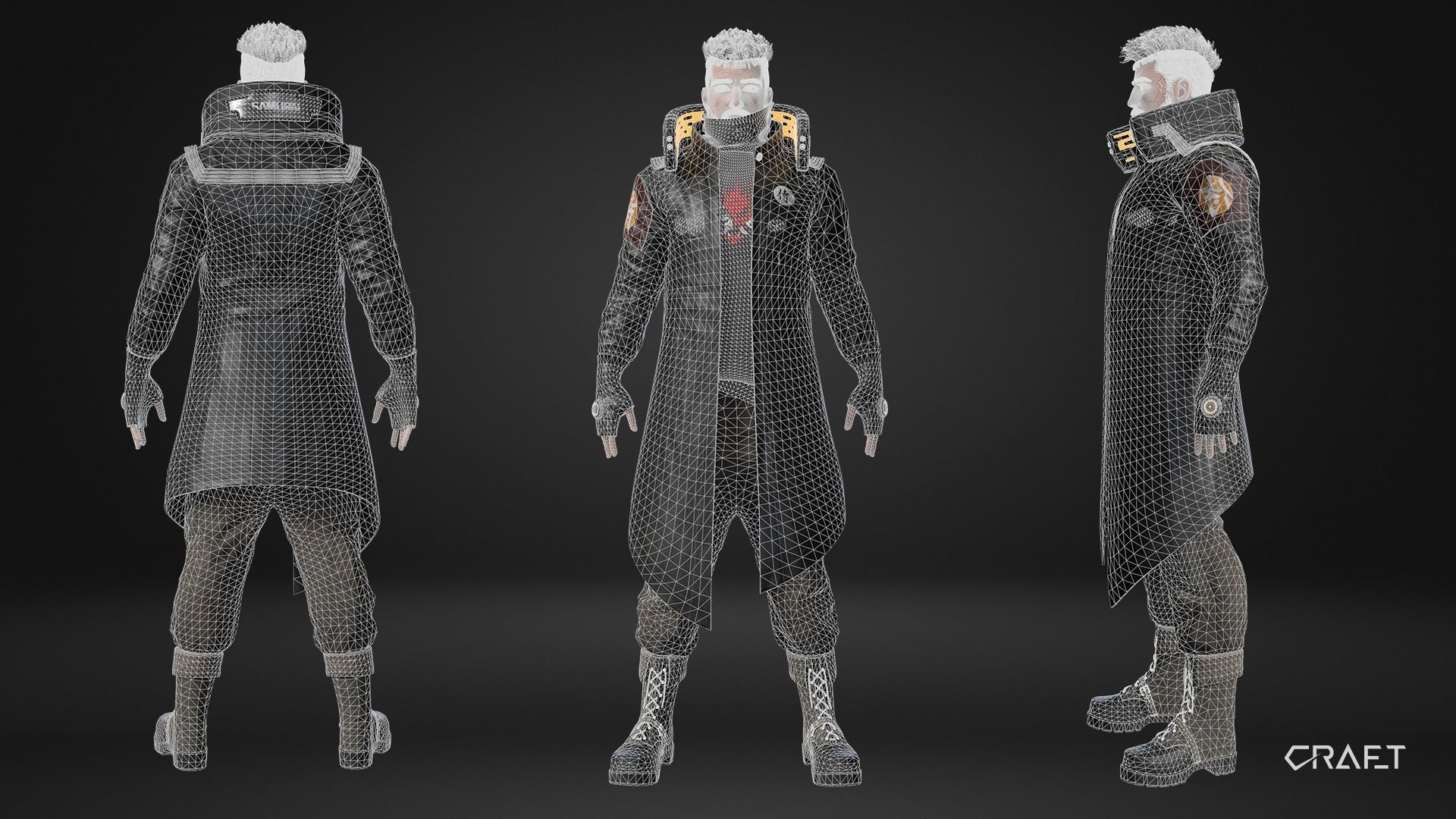 CyberPunk Guy Low-poly 3D model_4