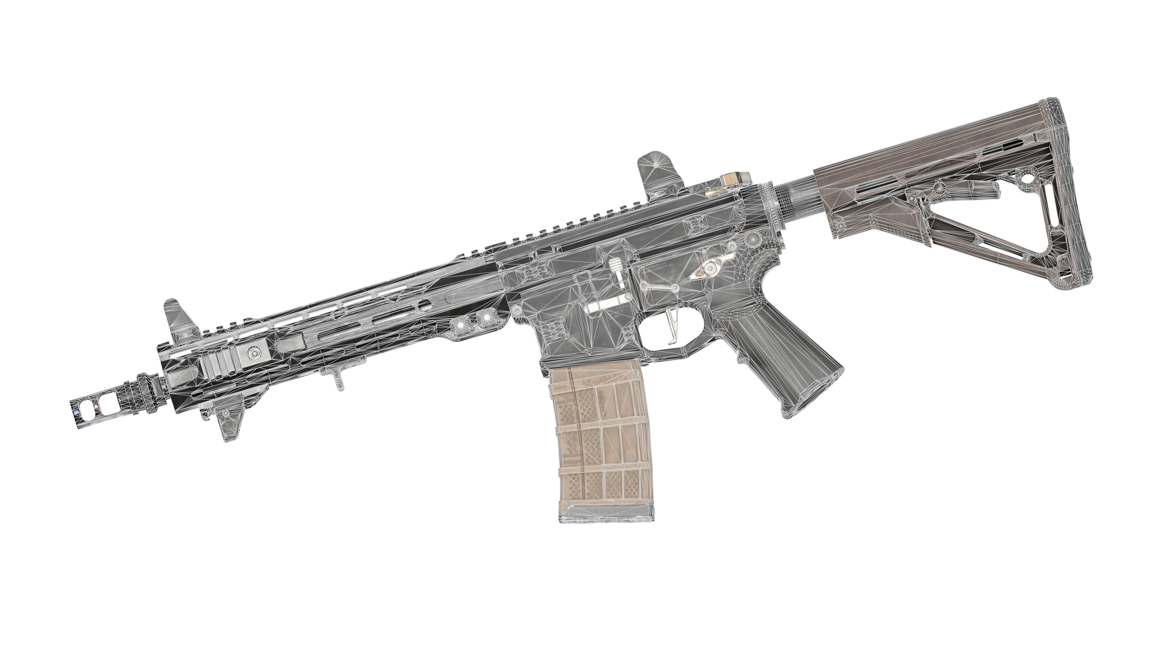 CUSTOM AR-15 RIFLE Low-poly 3D model_13