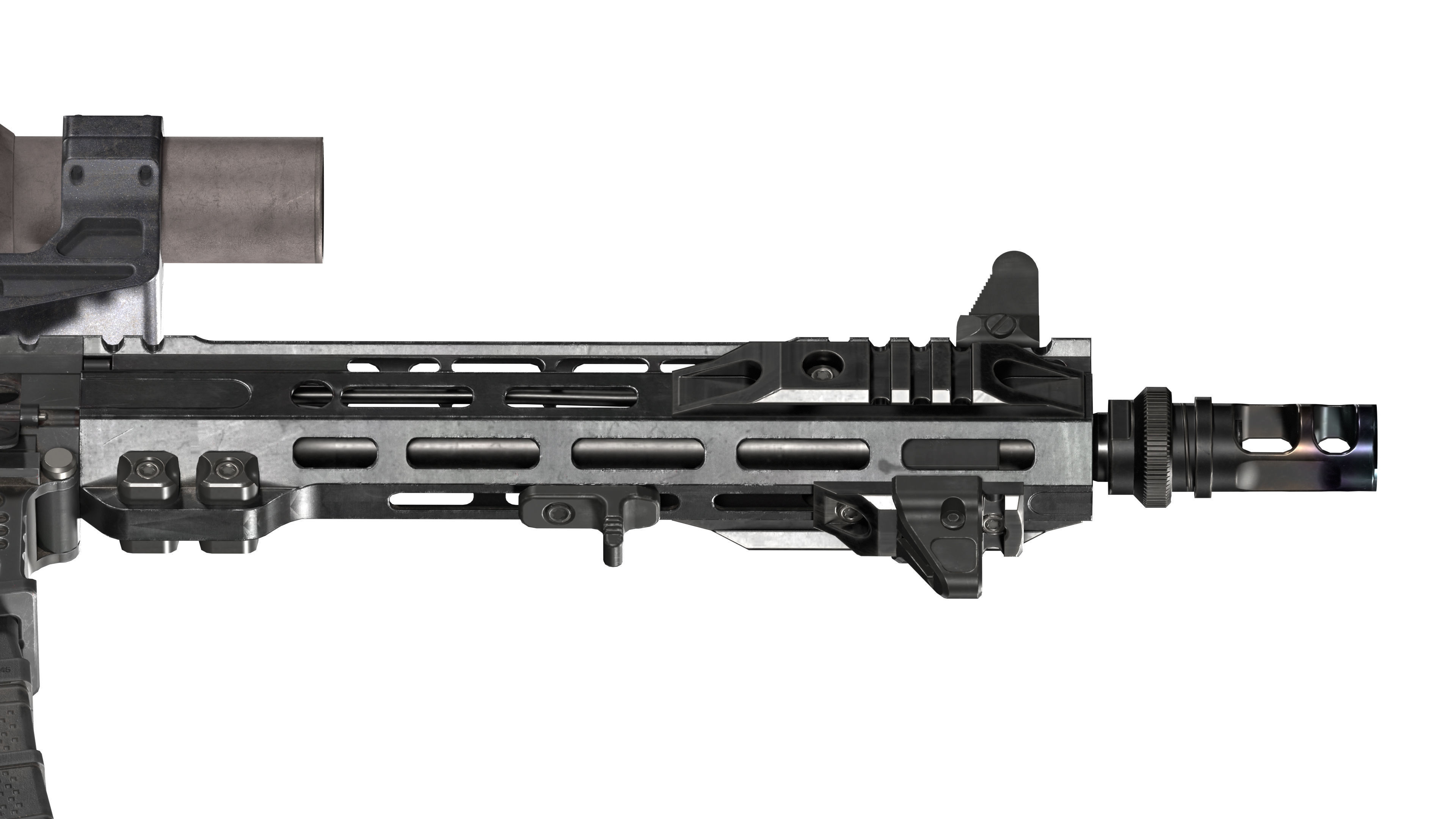 CUSTOM AR-15 RIFLE Low-poly 3D model_3