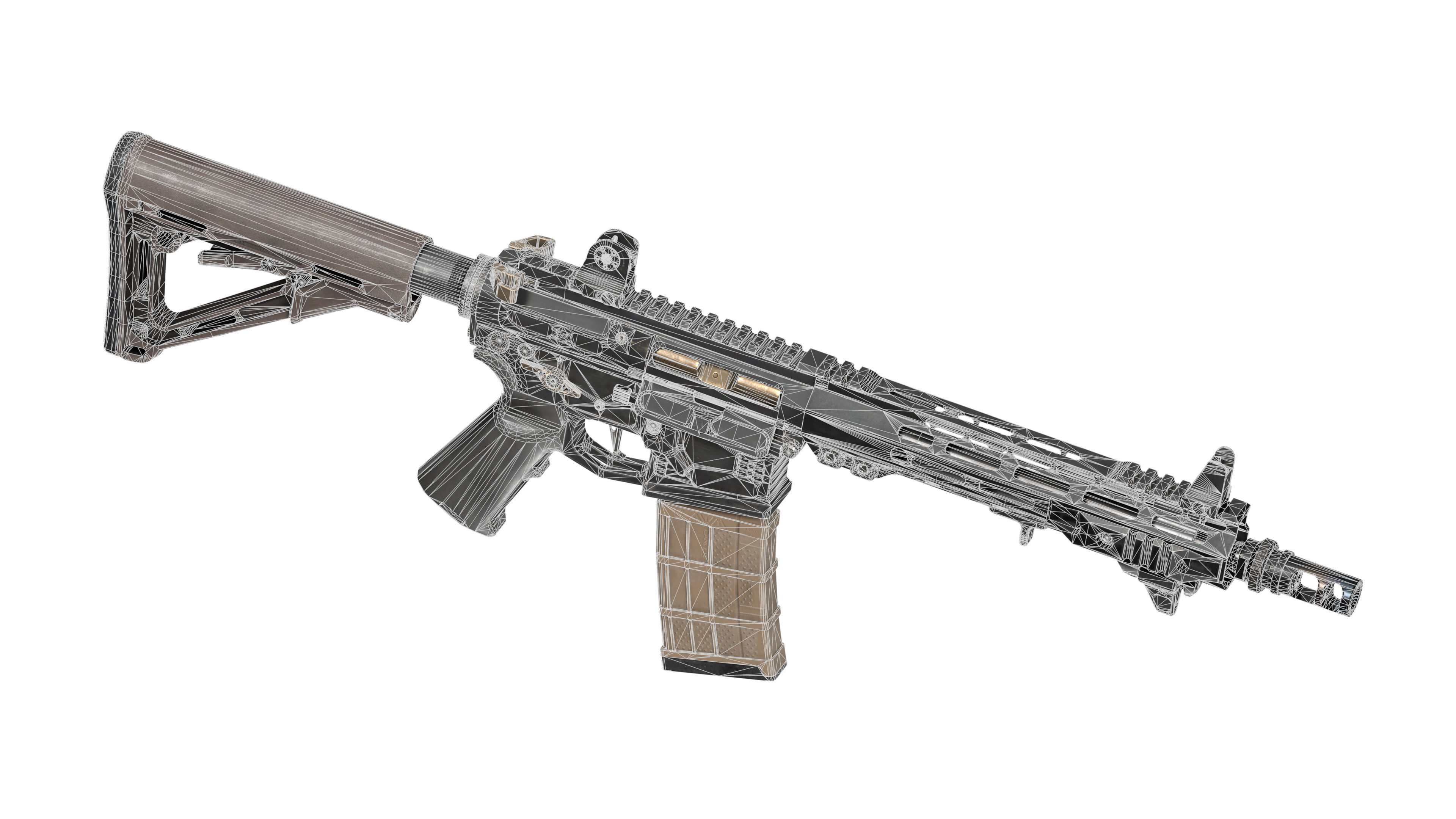 CUSTOM AR-15 RIFLE Low-poly 3D model_12