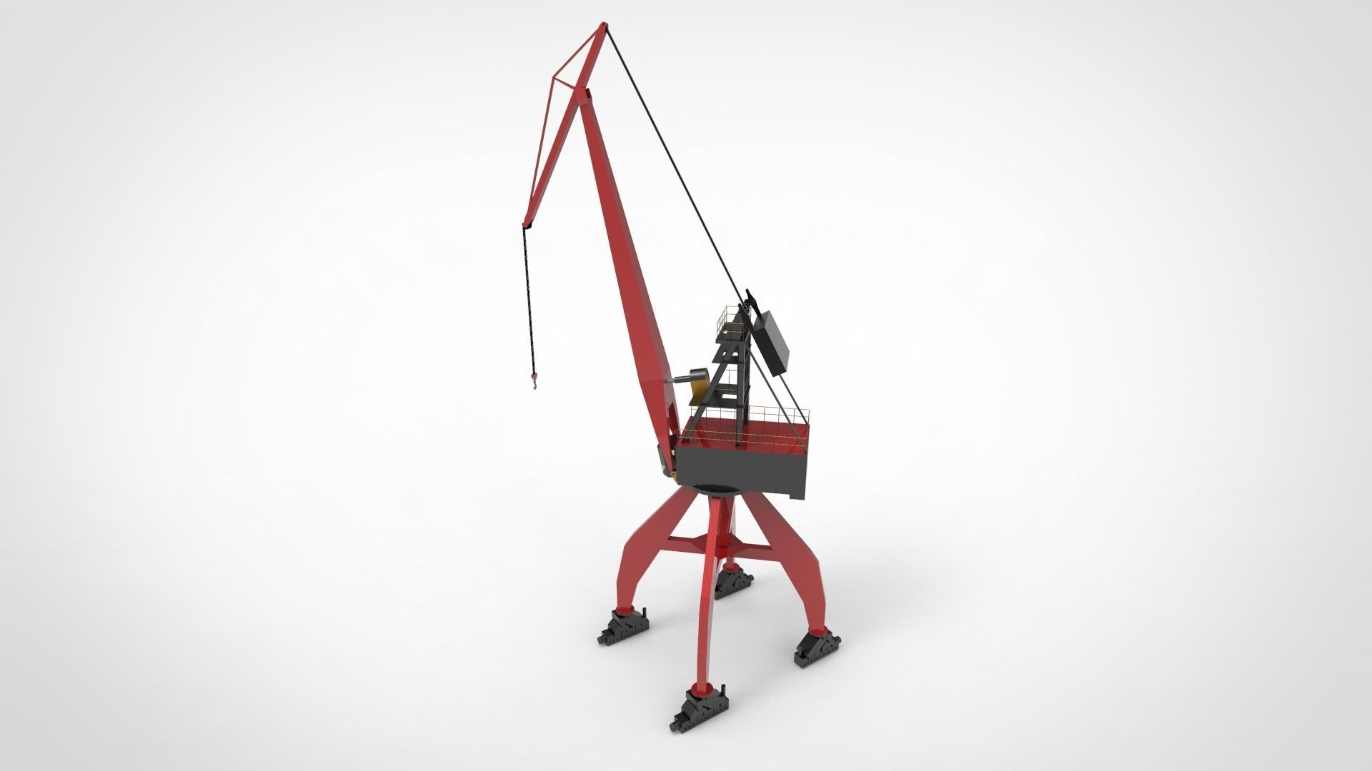 harbor crane Low-poly 3D model_2