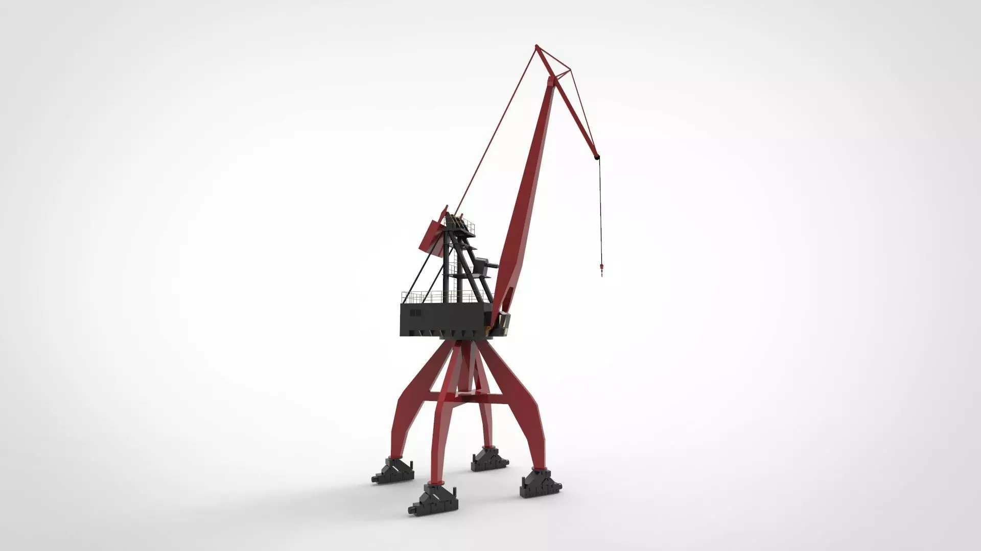 harbor crane Low-poly 3D model_0