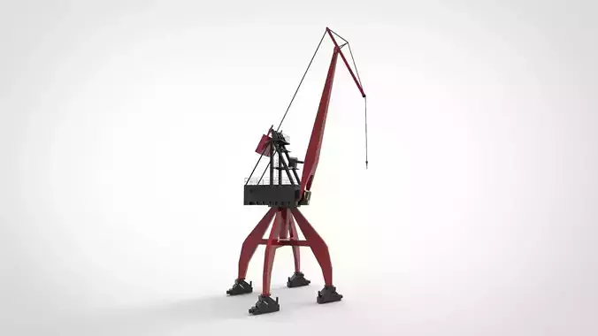 harbor crane Low-poly 3D model