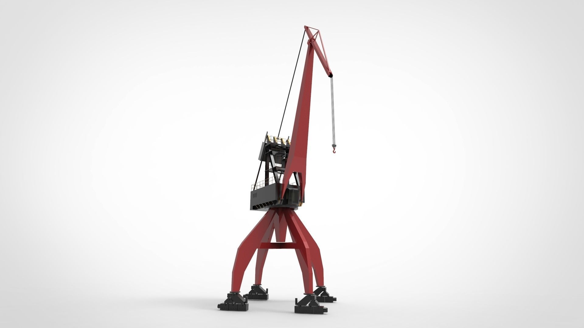 harbor crane Low-poly 3D model_4