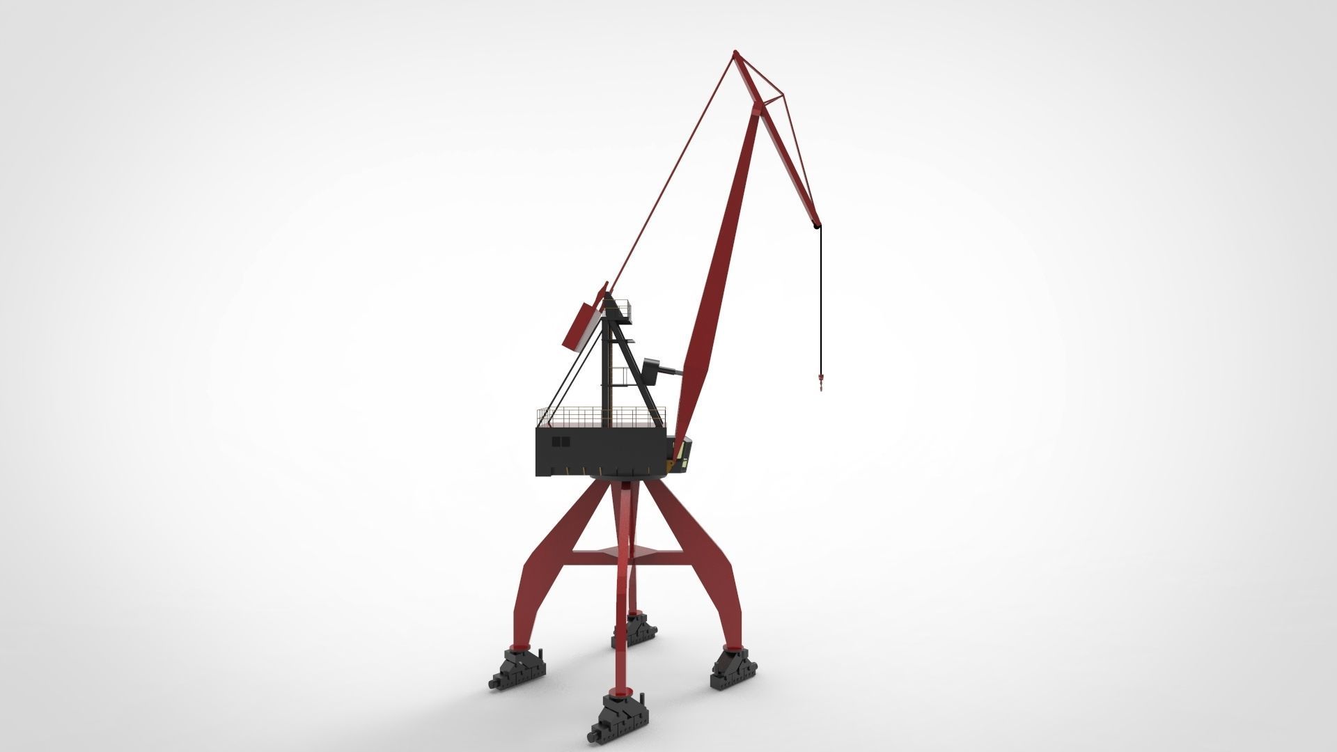 harbor crane Low-poly 3D model_1