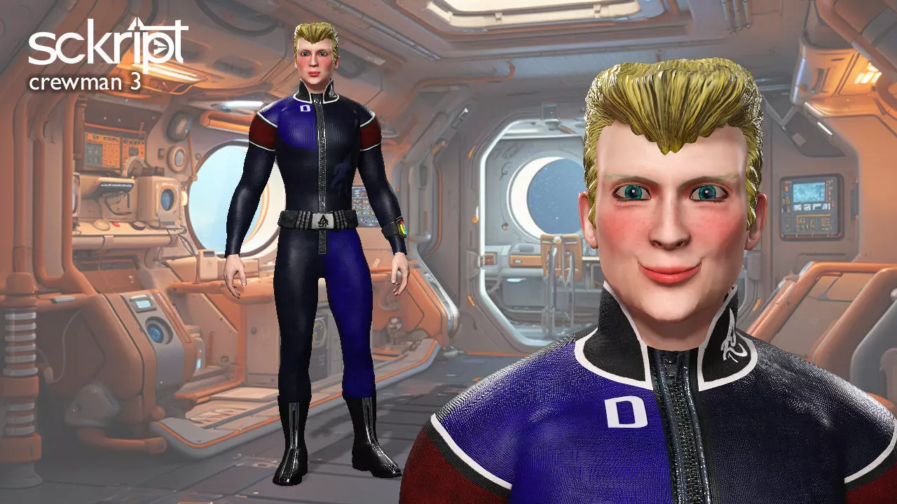 Argo Sci-fi Series Crew man 3 Low-poly 3D model_0