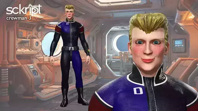 Argo Sci-fi Series Crew man 3 Low-poly 3D model