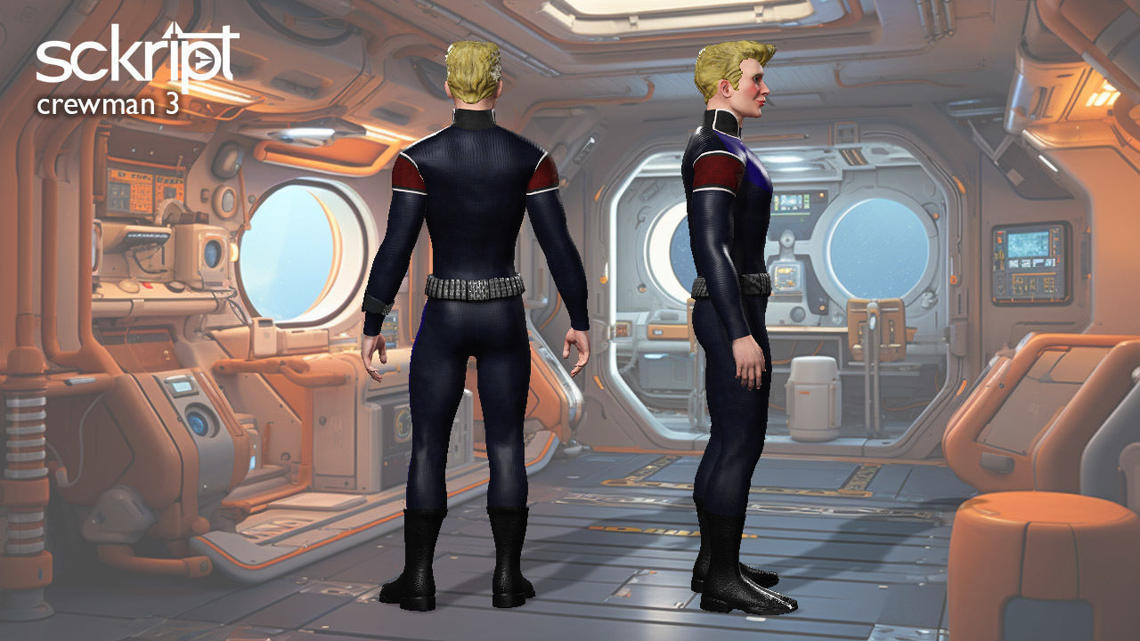 Argo Sci-fi Series Crew man 3 Low-poly 3D model_2