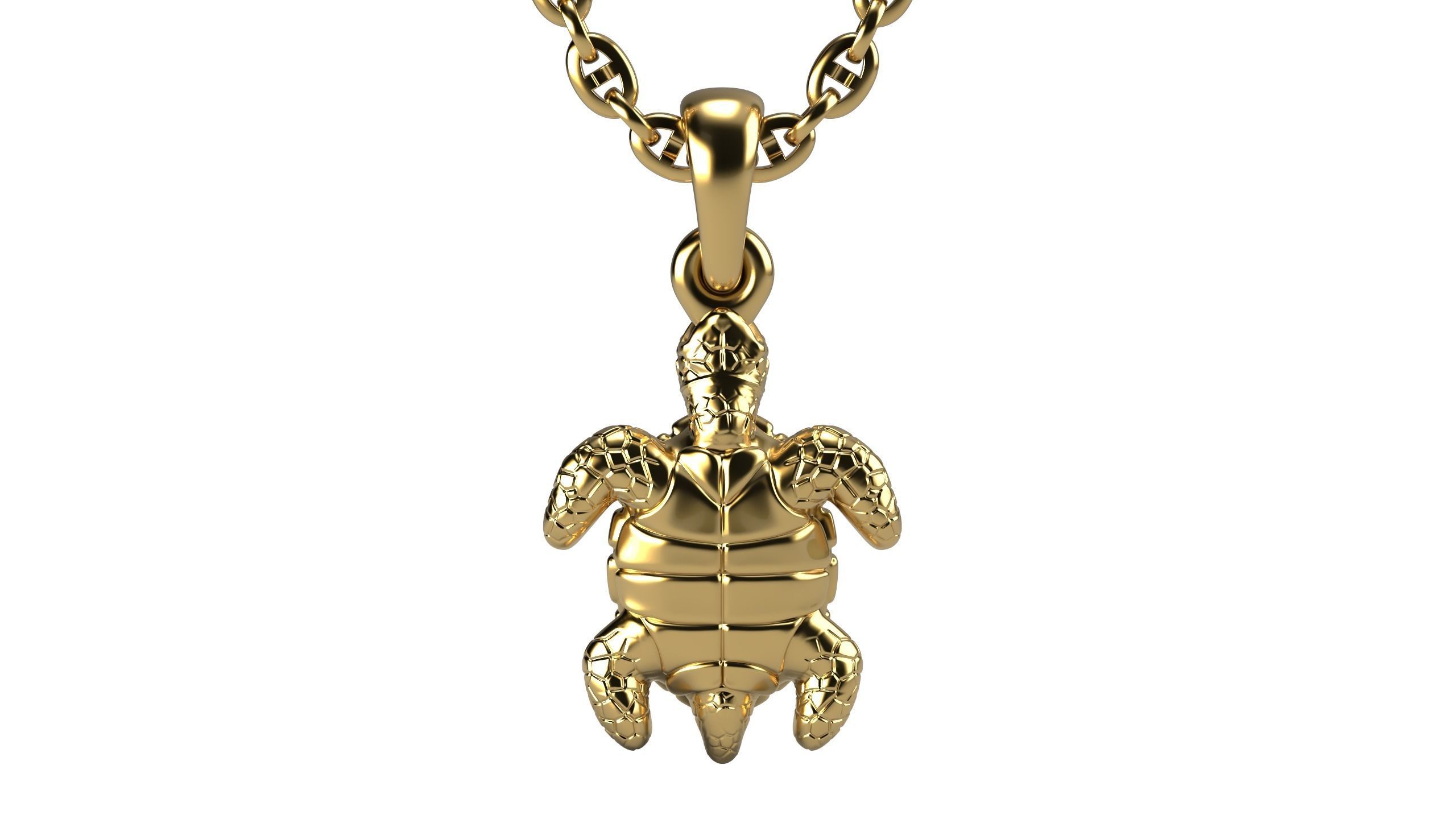 Turtle pendant 3D print model_8