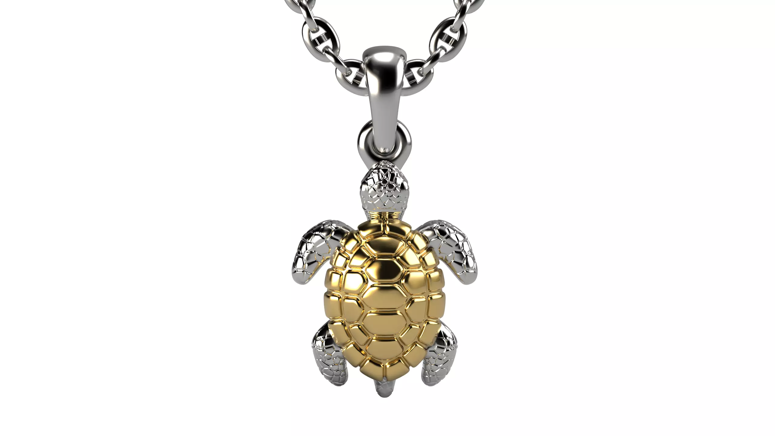 Turtle pendant 3D print model_0