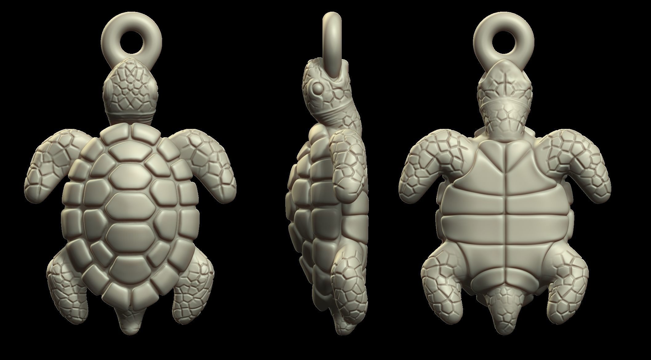 Turtle pendant 3D print model_1