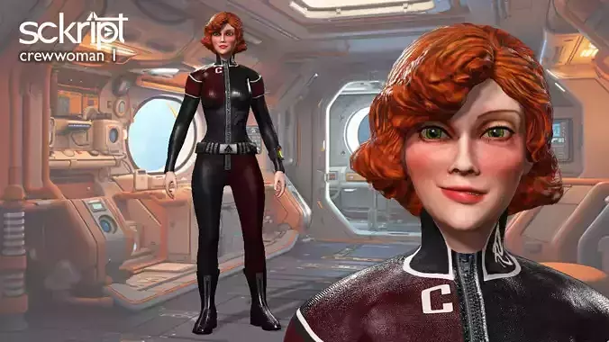 Argo Sci-fi Series Crew Woman 1 Low-poly 3D model