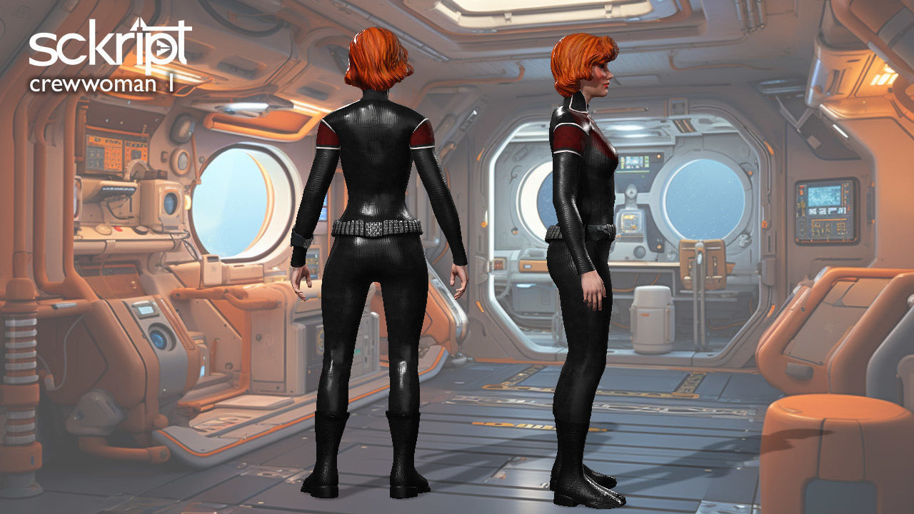 Argo Sci-fi Series Crew Woman 1 Low-poly 3D model_2