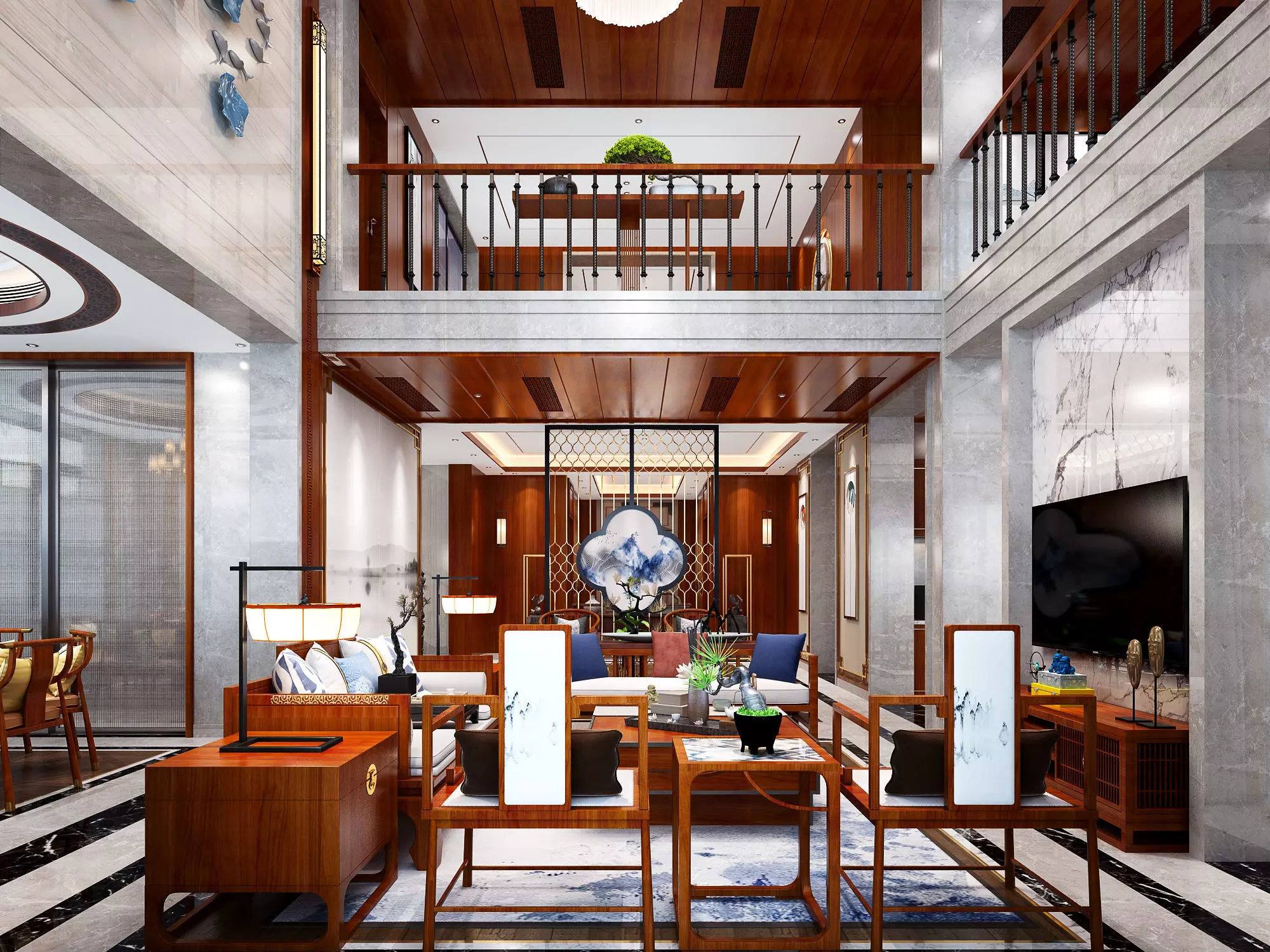 restaurant room style and tea 3D model_0