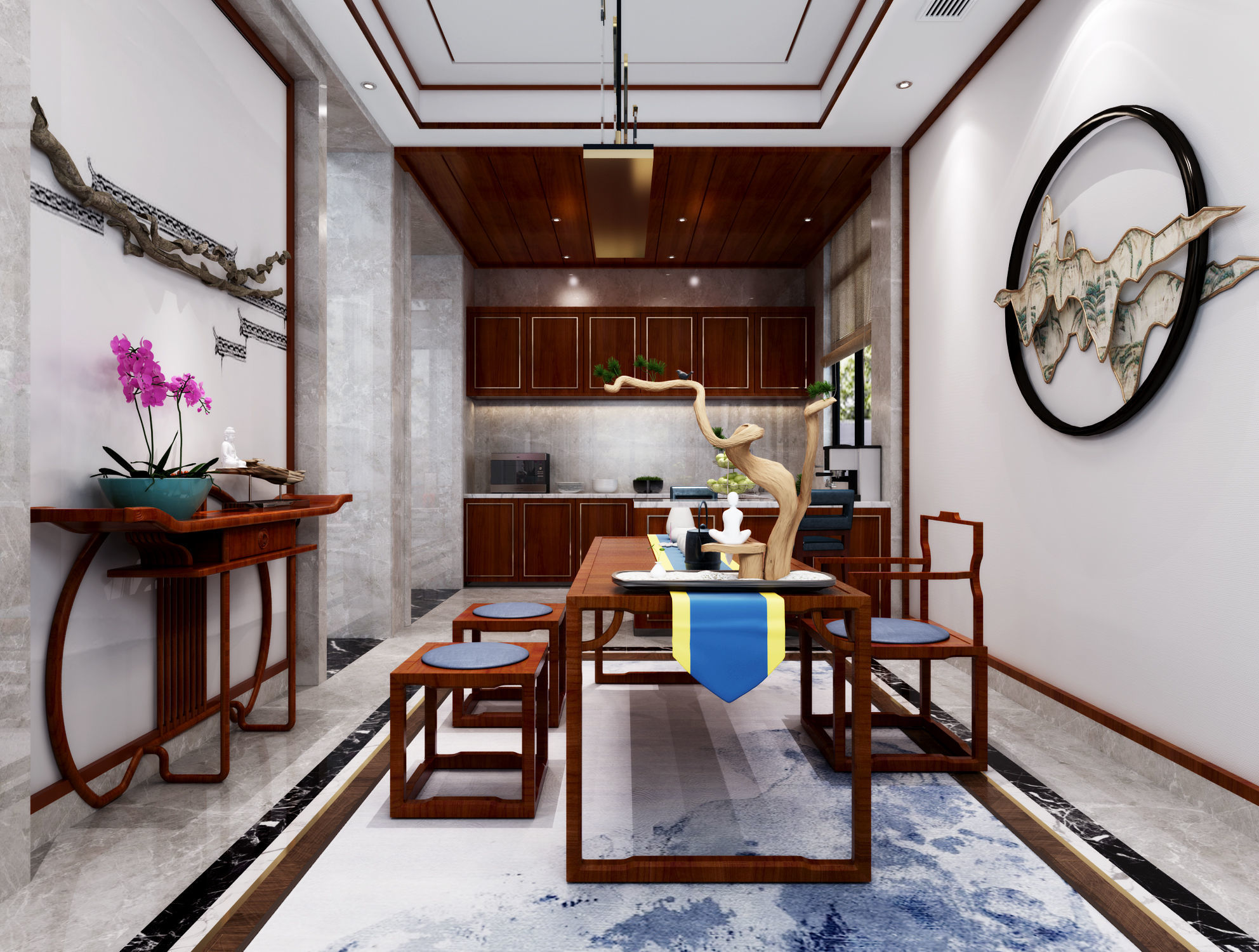 restaurant room style and tea 3D model_2