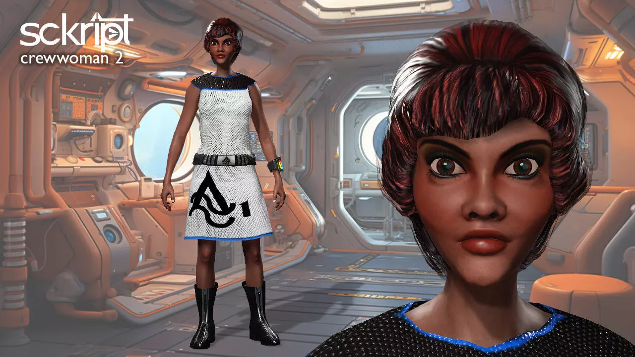 Argo Sci-fi Series Crew woman 2 Low-poly 3D model_0