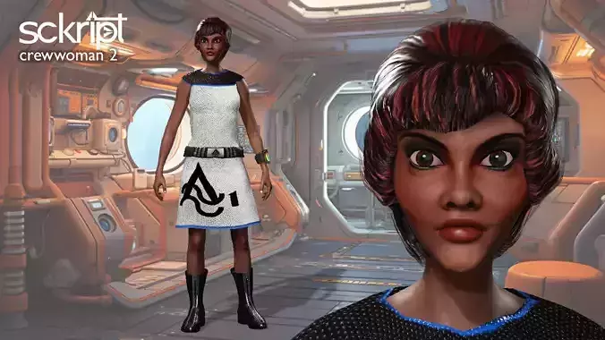 Argo Sci-fi Series Crew woman 2 Low-poly 3D model
