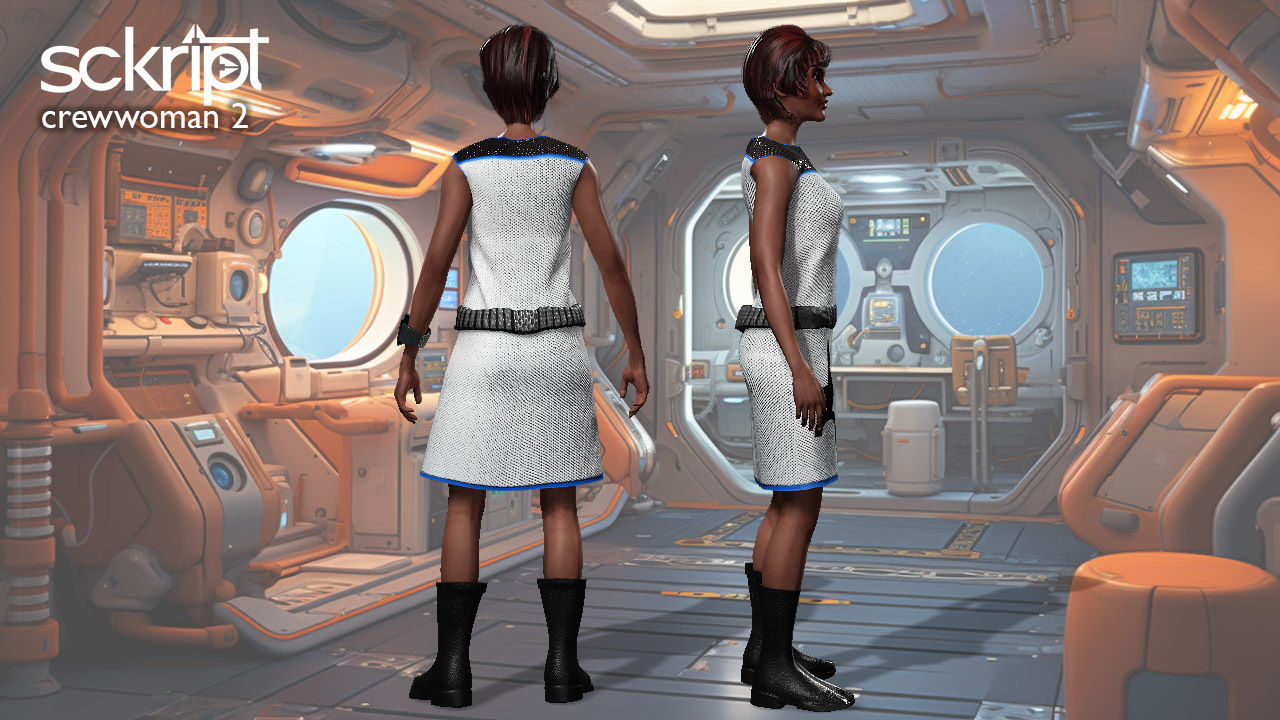 Argo Sci-fi Series Crew woman 2 Low-poly 3D model_2